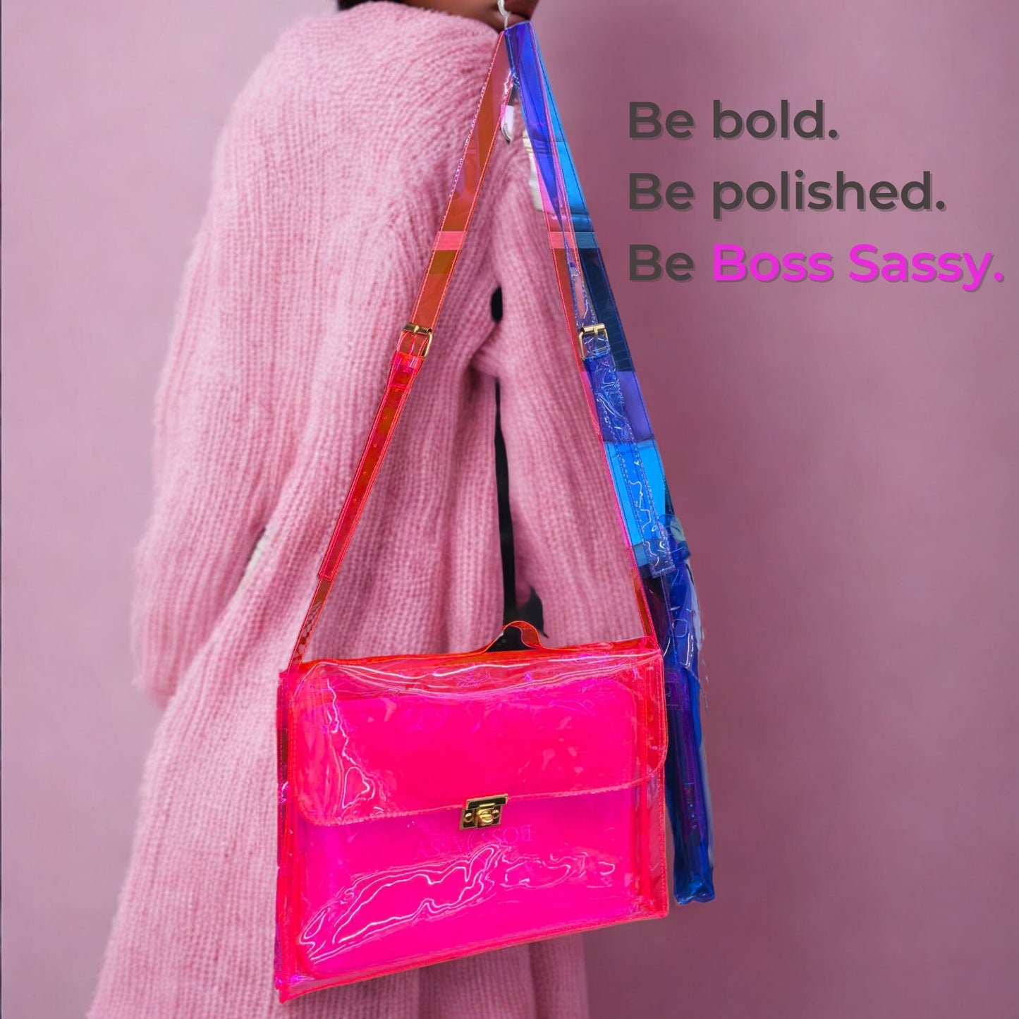 Boss Sassy Neon Pink Laptop Bag With Matching Neoprene Sleeve